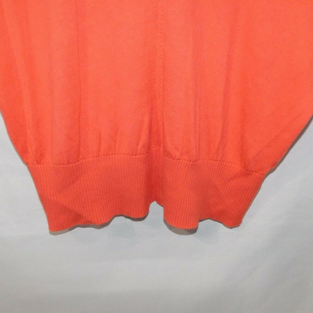 Anthropologie MOTH Orange Knit Short Flutter Sleeve Sweater Womens M - Picture 4 of 8